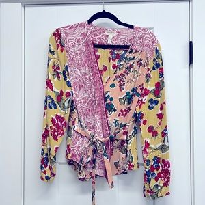Anthropologie Meadow Rue Floral/Multi color spring top. US 14